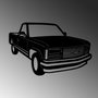 Wallity GMC Sierra 1990 Escultura de pared de metal Negro